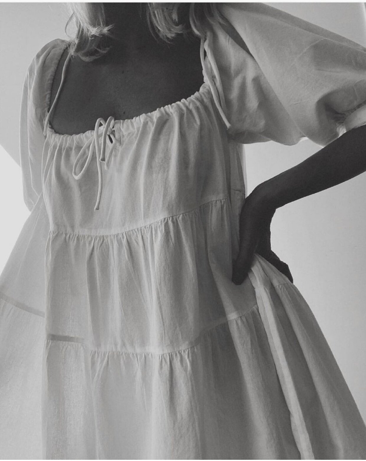 “RECYCLED LIBERTY DRESS - WHITE”