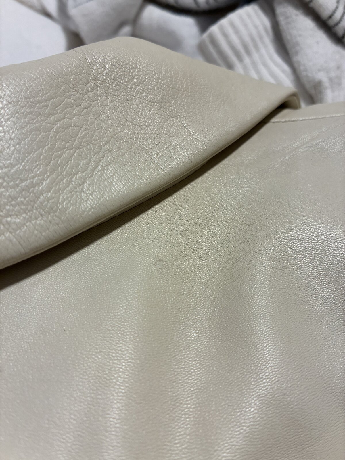 Longline Leather Jacket - Tofu