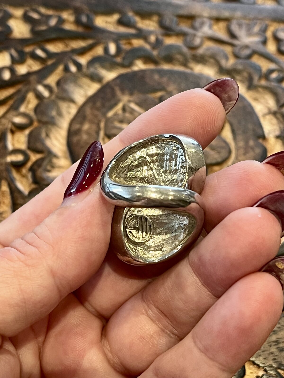  RUNNING HEART RING IN SILVER & TURQUOISE SIZE 7