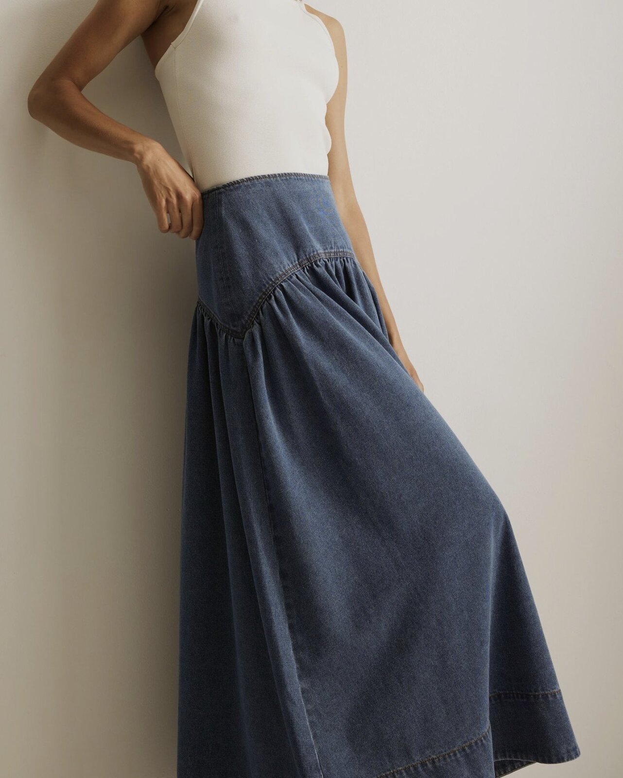 Maya Denim Maxi Skirt