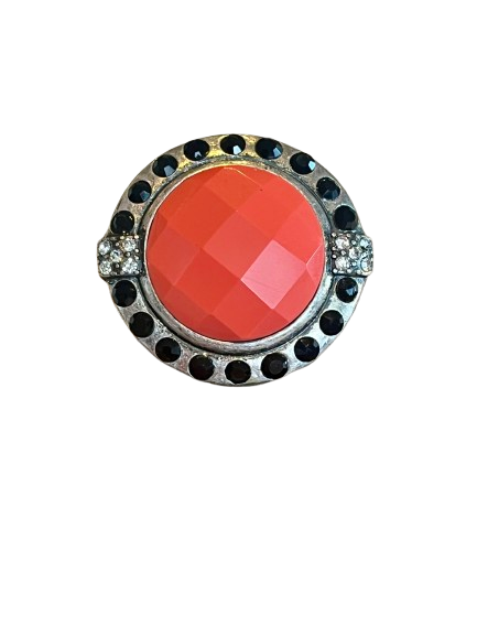 VINTAGE GOLD DUST WOMAN RING WITH CORAL -INNC