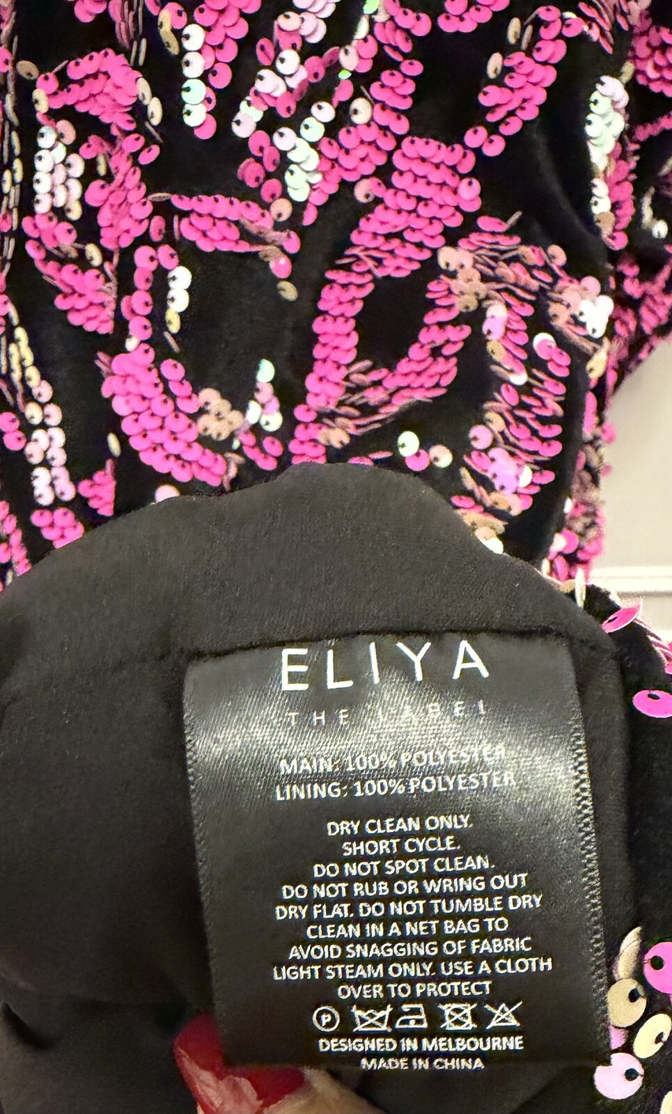 Eliya the label pink and black sequin Farrah Dress