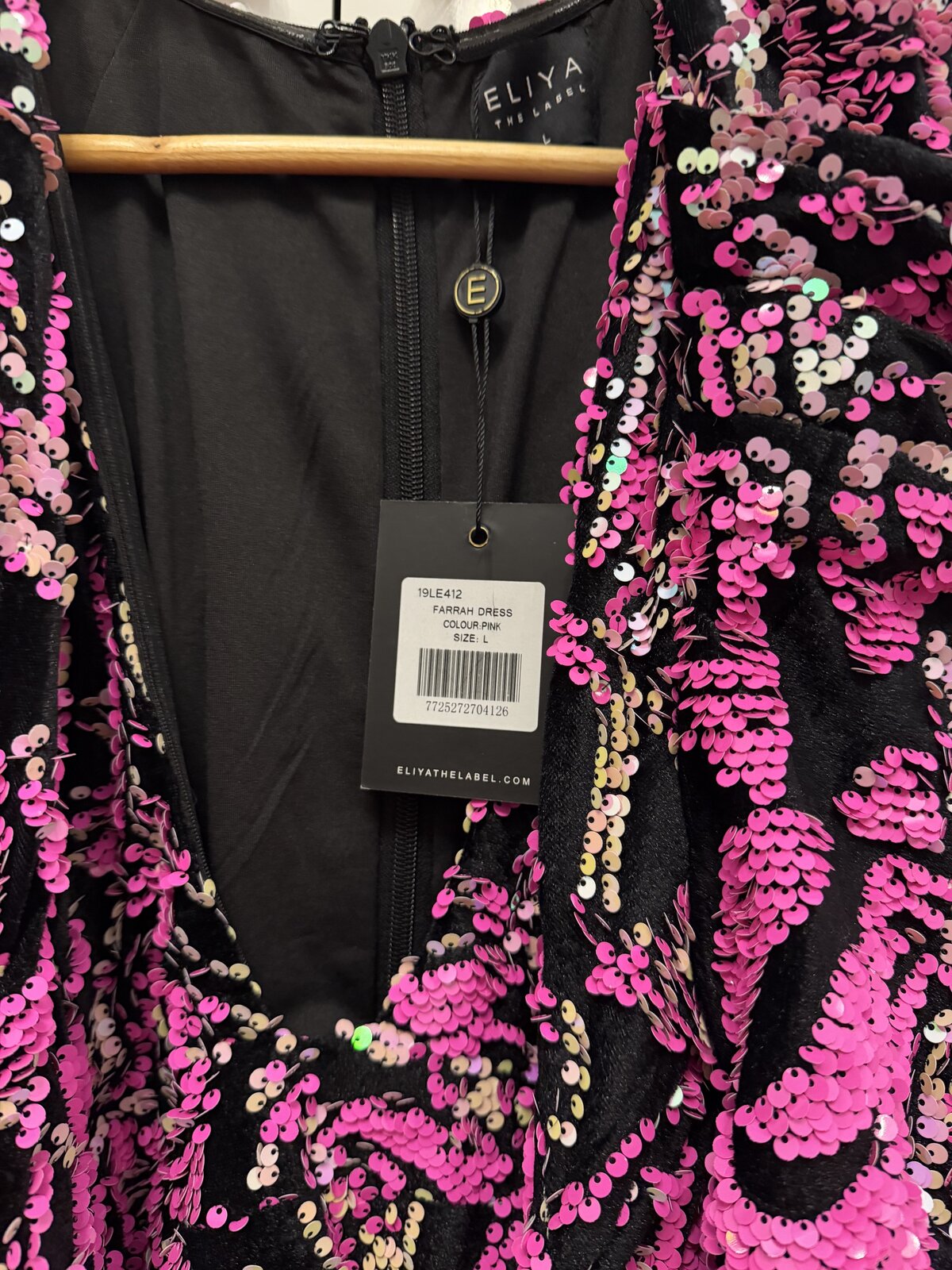 Eliya the label pink and black sequin Farrah Dress
