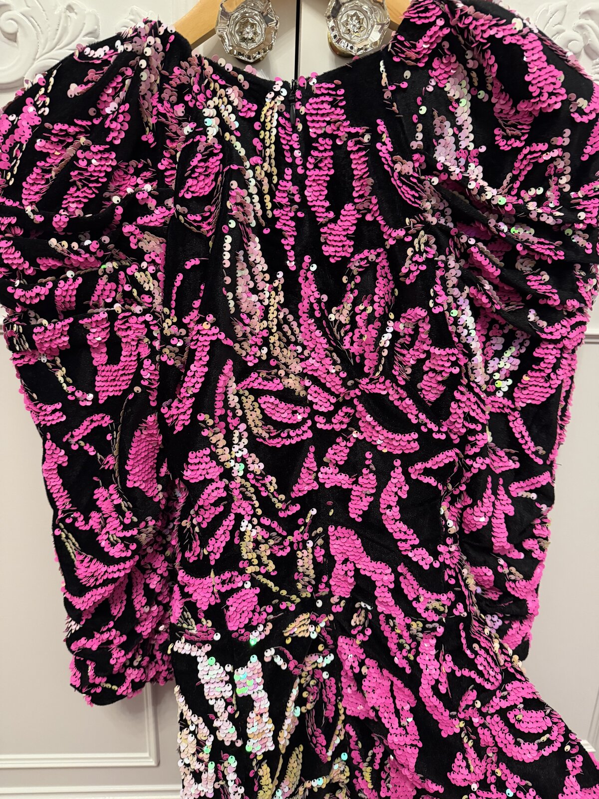 Eliya the label pink and black sequin Farrah Dress