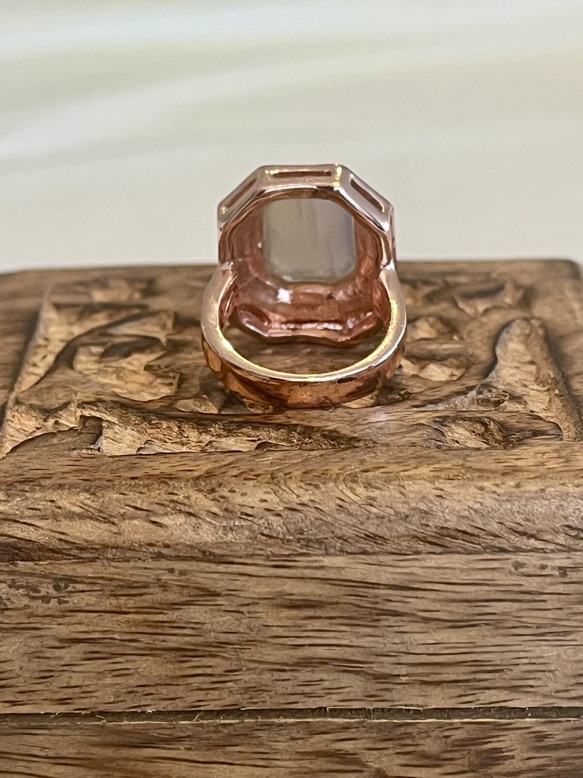  THE GUARDIAN RING “ASPHALT” IN ROSE GOLD WITH MOONSTONE SIZE 7