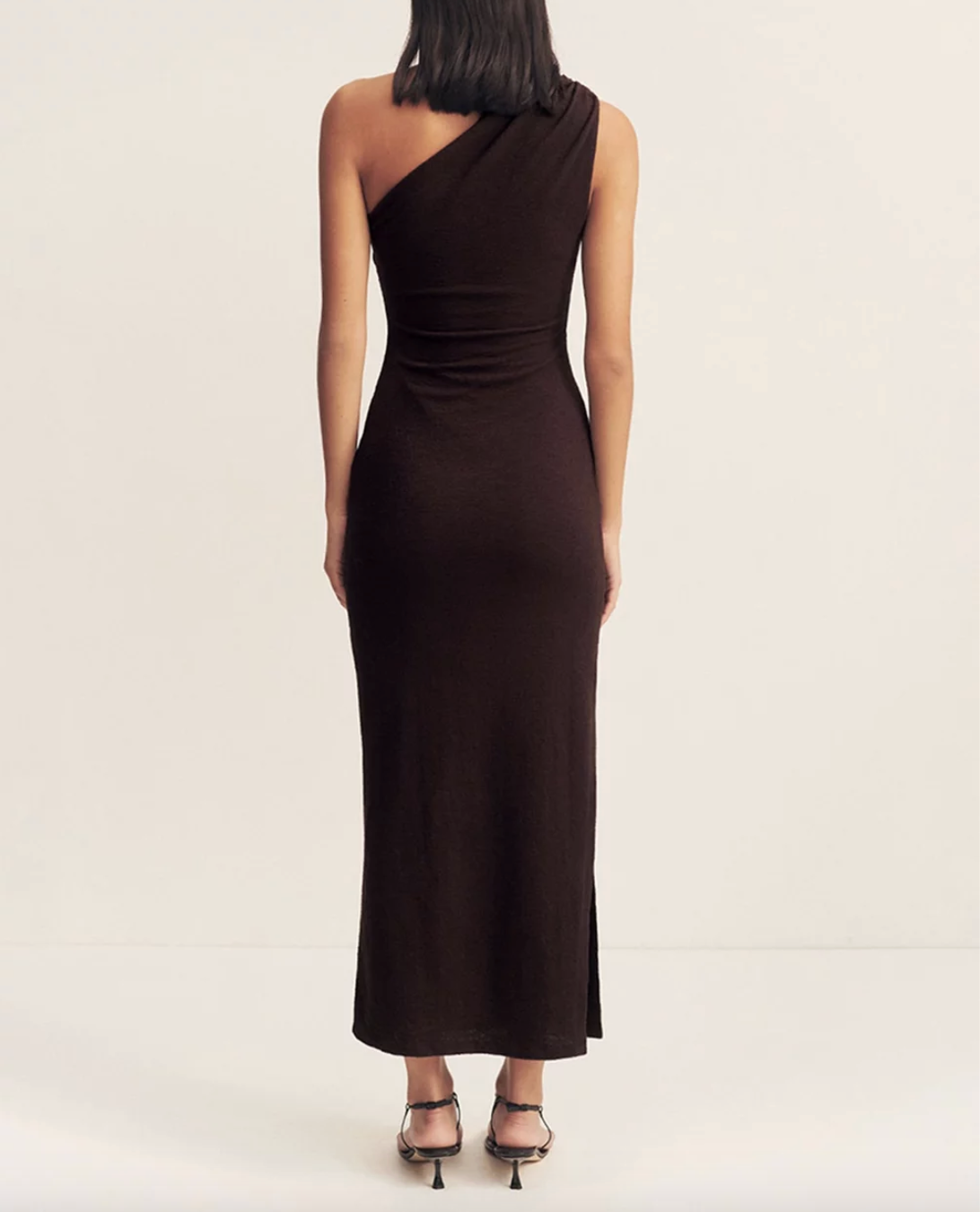 Beau Gathered Asymmetrical Midi Dress