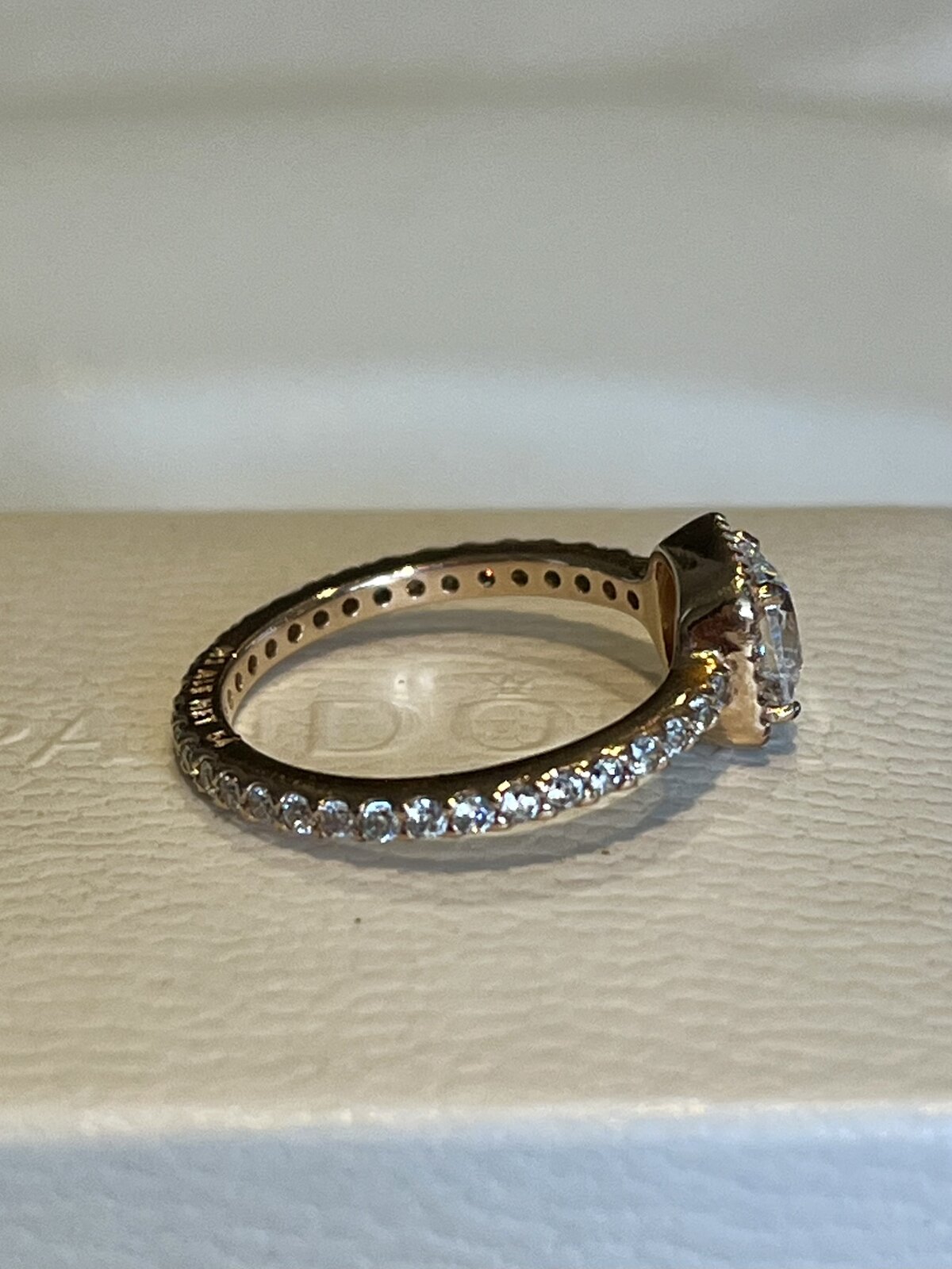  SQUARE SPARKLE HALO RING 14K ROSE GOLD PLATED - SIZE 54
