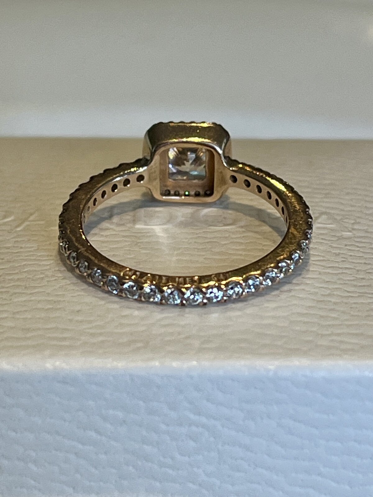  SQUARE SPARKLE HALO RING 14K ROSE GOLD PLATED - SIZE 54