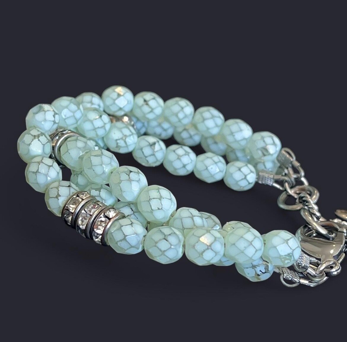 SERENE WRIST BRACELET WITH CZECH BEADS & SWAROVSKI RONDELLES