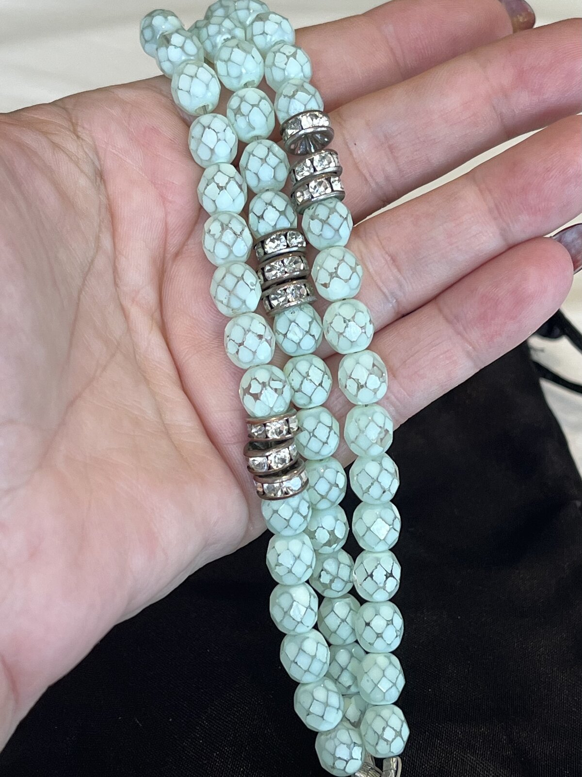 SERENE WRIST BRACELET WITH CZECH BEADS & SWAROVSKI RONDELLES