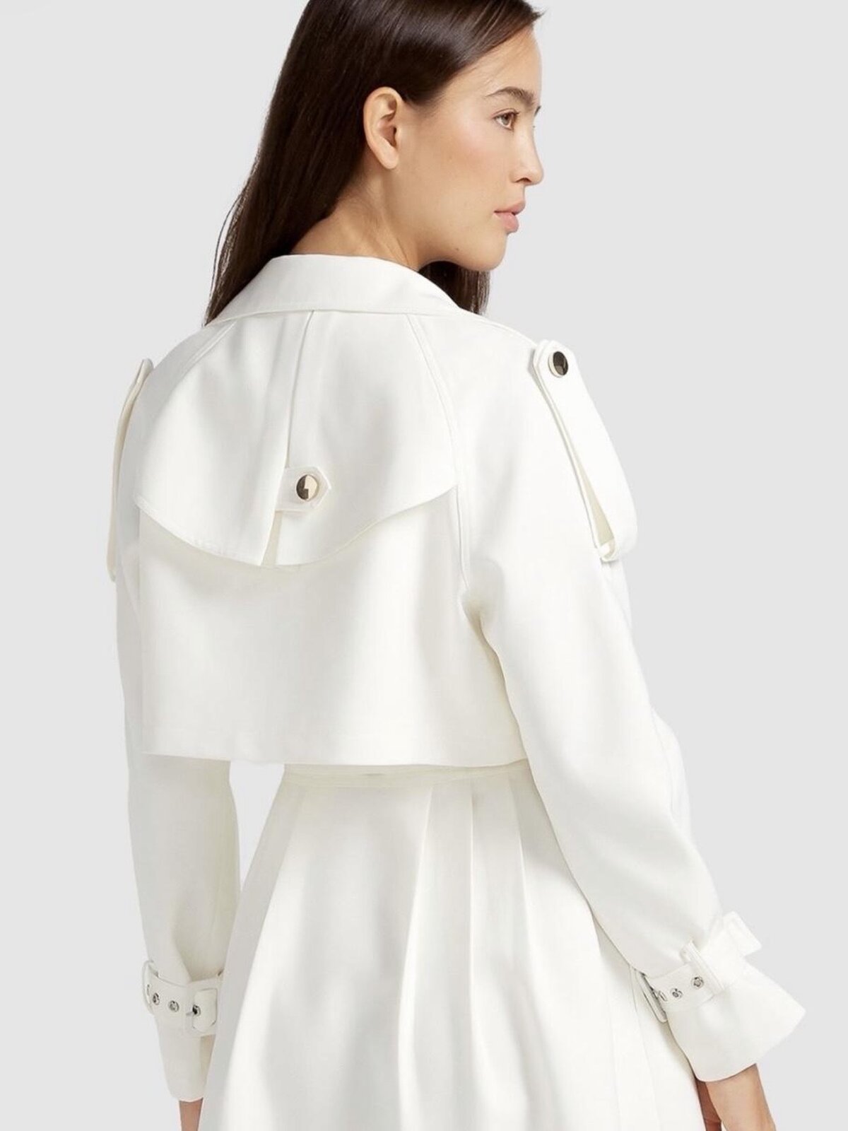 Manhattan Cropped Trench Coat – Ivory | BNWT | Size M |