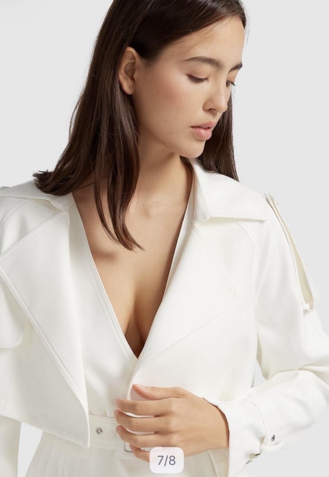 Manhattan Cropped Trench Coat – Ivory | BNWT | Size M |