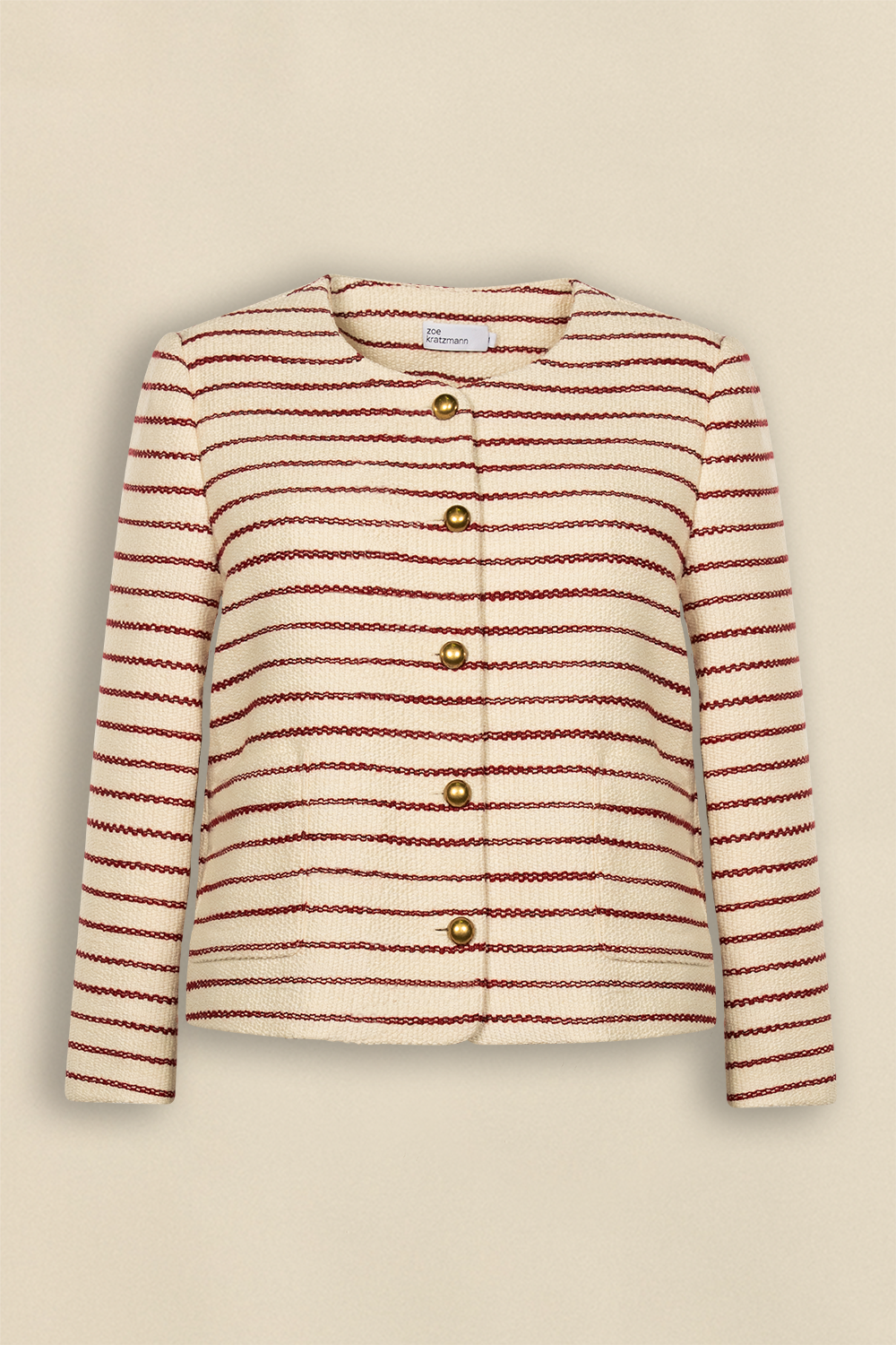 dash jacket - crimson stripe boucle