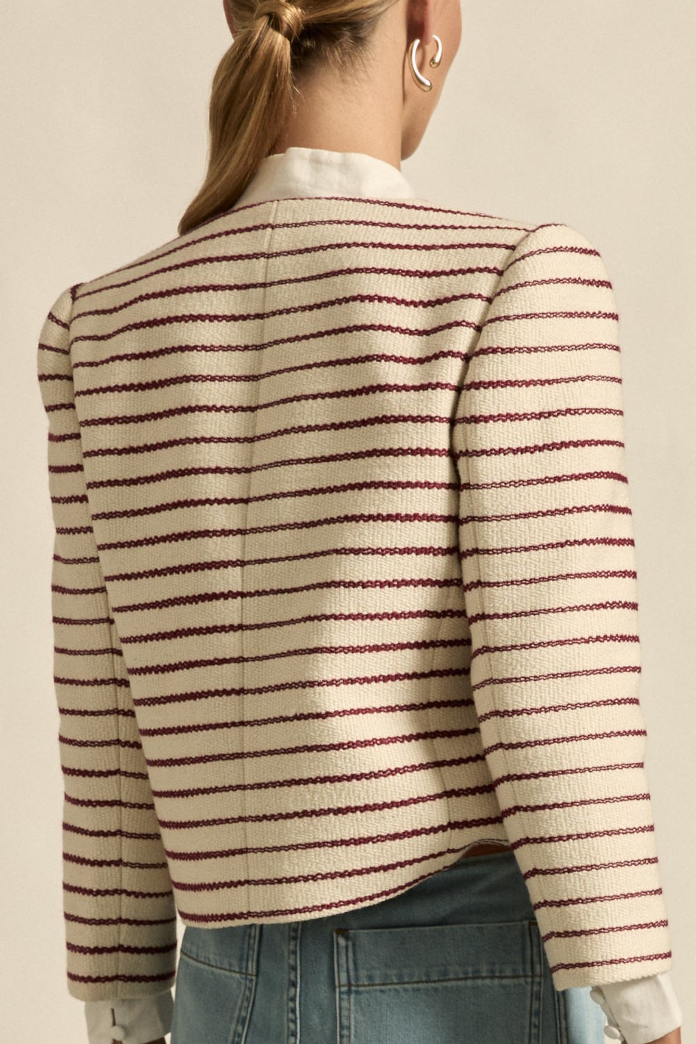 dash jacket - crimson stripe boucle