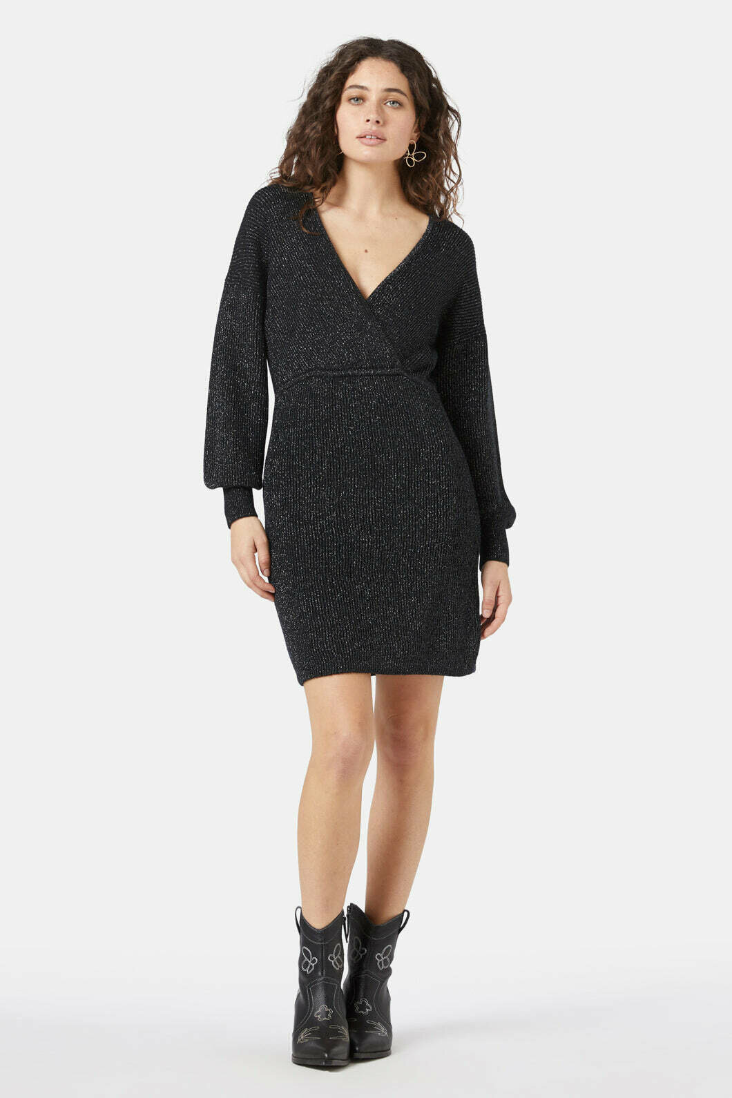 Ribbed Knit Wrap Dress