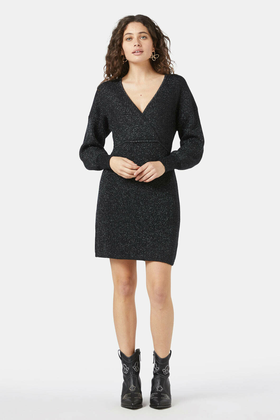 Ribbed Knit Wrap Dress