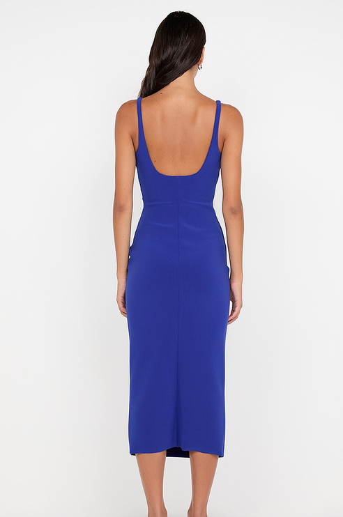 Karina Tuck Midi Dress Blue
