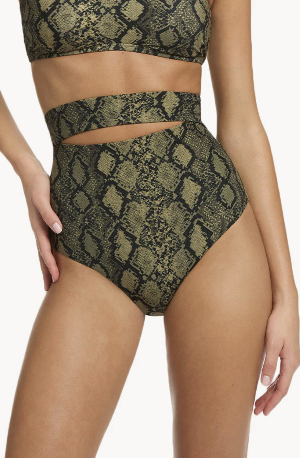 Python Ultra High Waist Splice Bikini Bottom