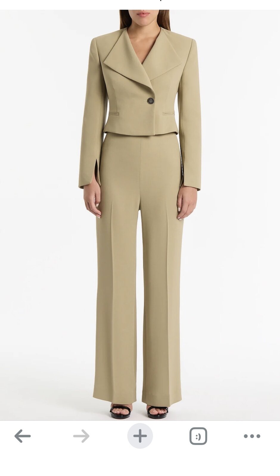 New kelp crepe pants, size 14. Jacket also available.