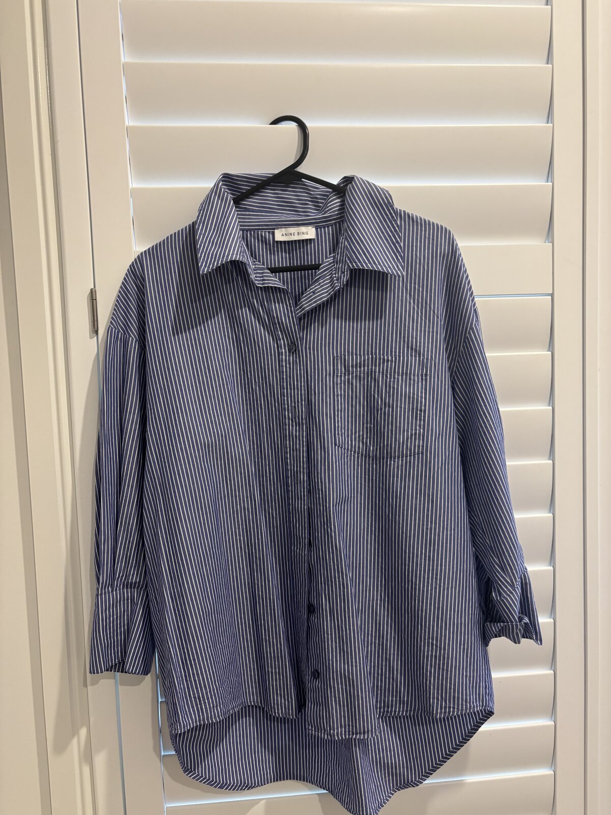 Mika Striped Curved-Hem Cotton-Poplin Shirt