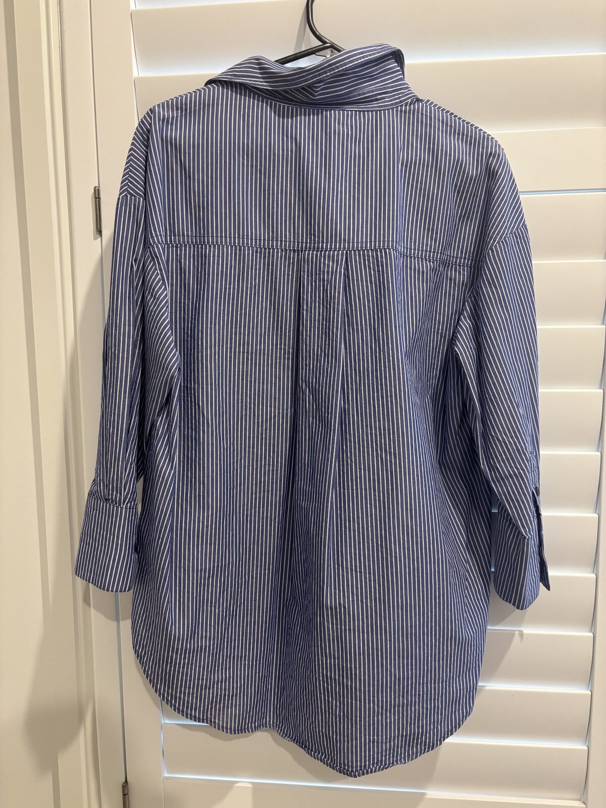 Mika Striped Curved-Hem Cotton-Poplin Shirt