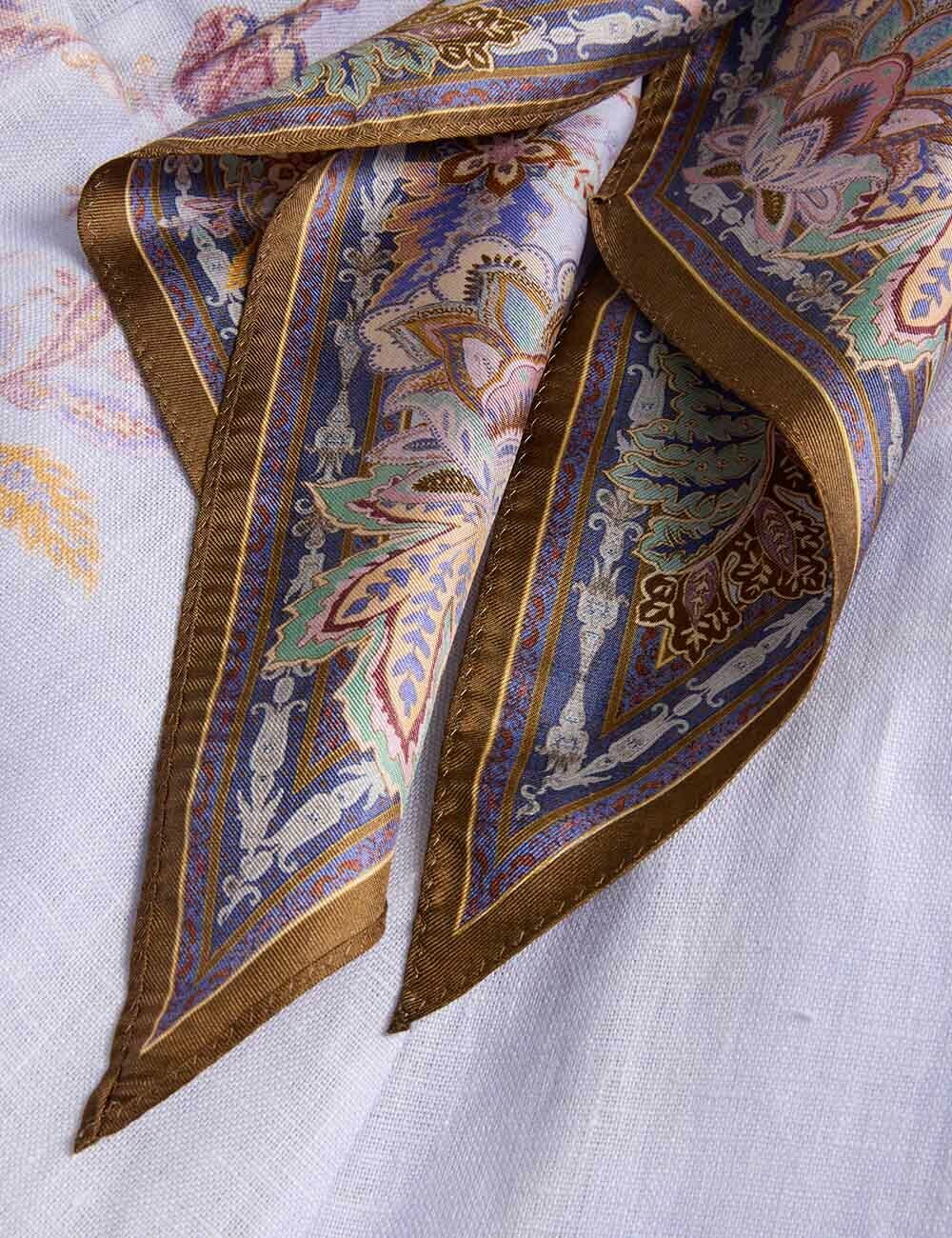 Luna Button Midi Dress Blue Paisley 3/AU14/US10