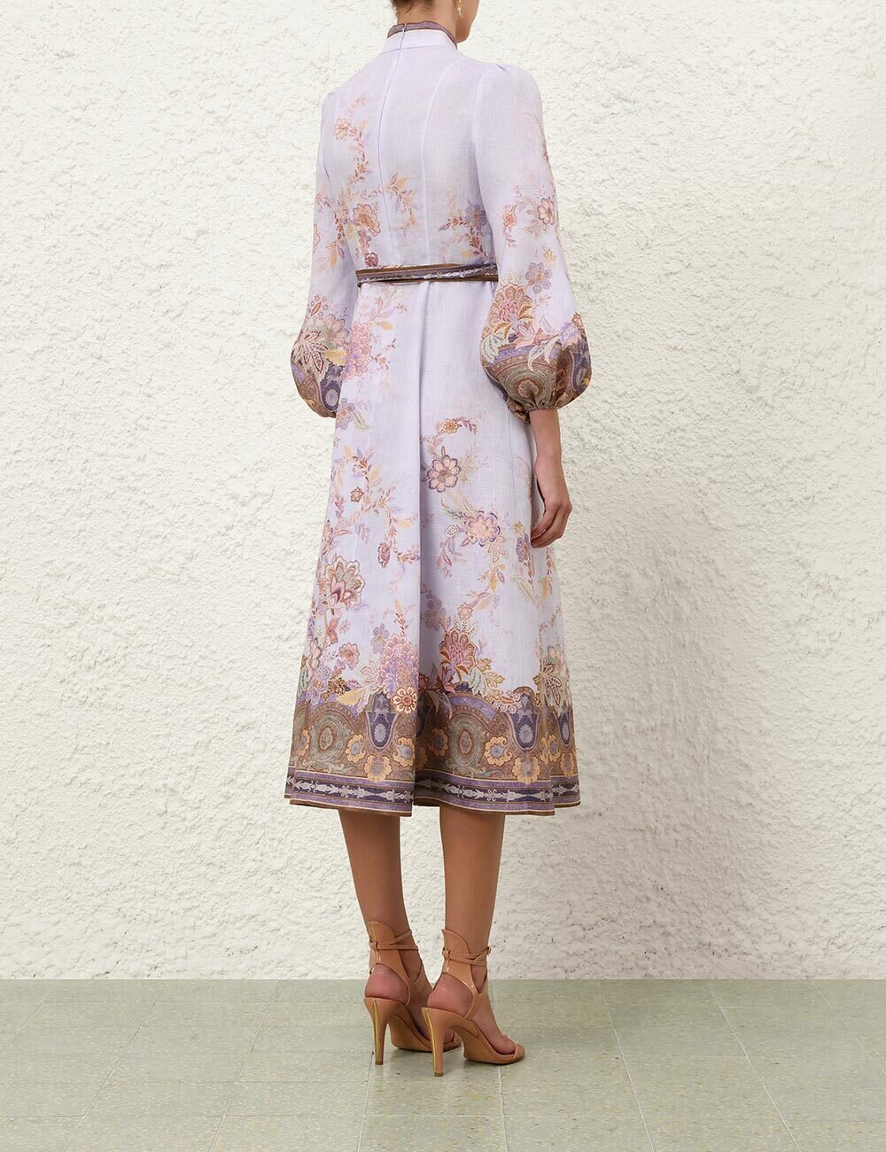 Luna Button Midi Dress Blue Paisley 3/AU14/US10