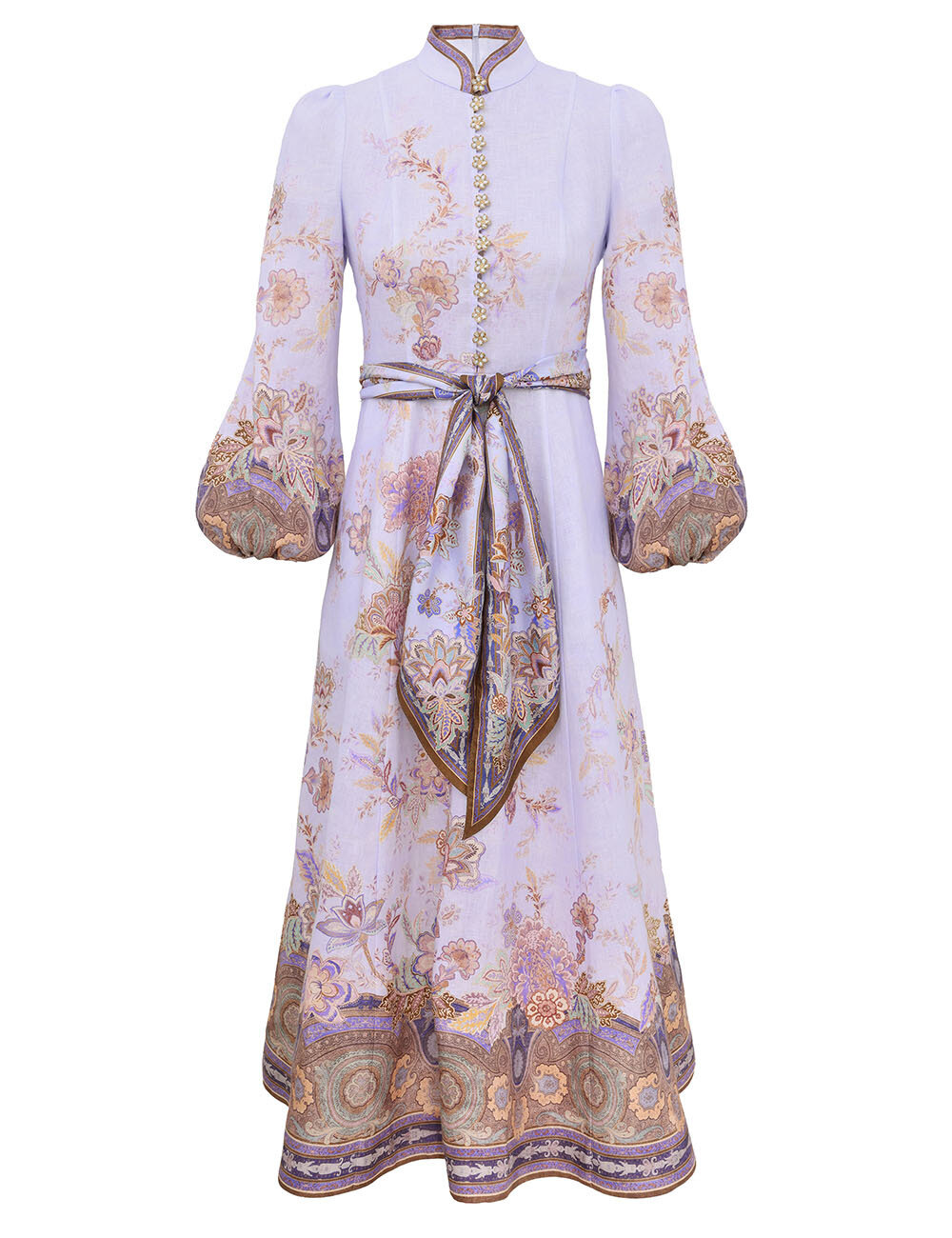 Luna Button Midi Dress Blue Paisley 3/AU14/US10