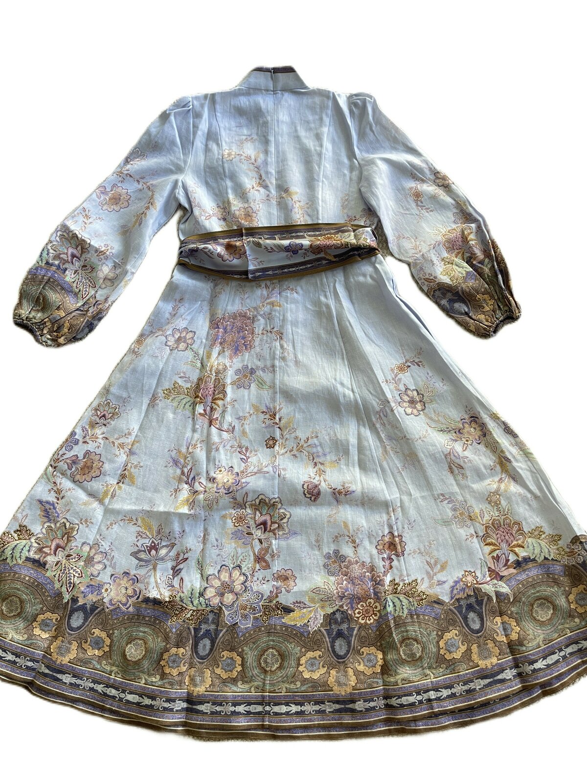 Luna Button Midi Dress Blue Paisley 3/AU14/US10
