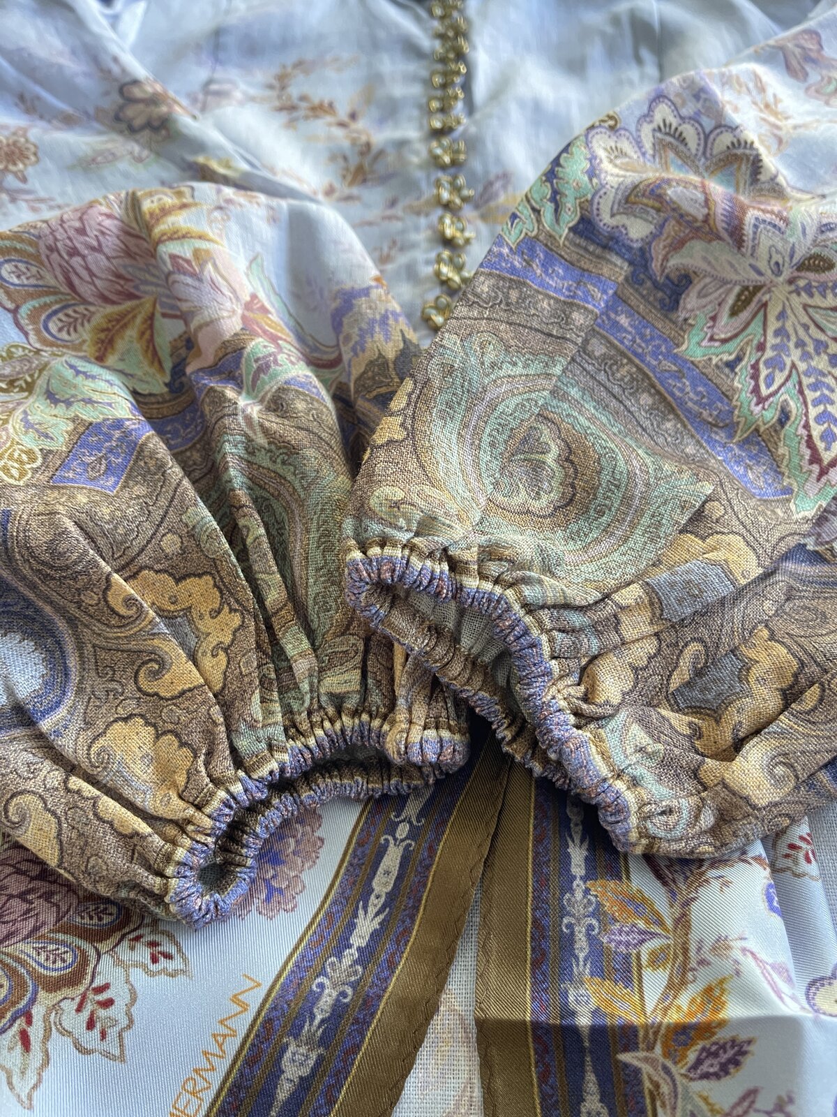 Luna Button Midi Dress Blue Paisley 3/AU14/US10