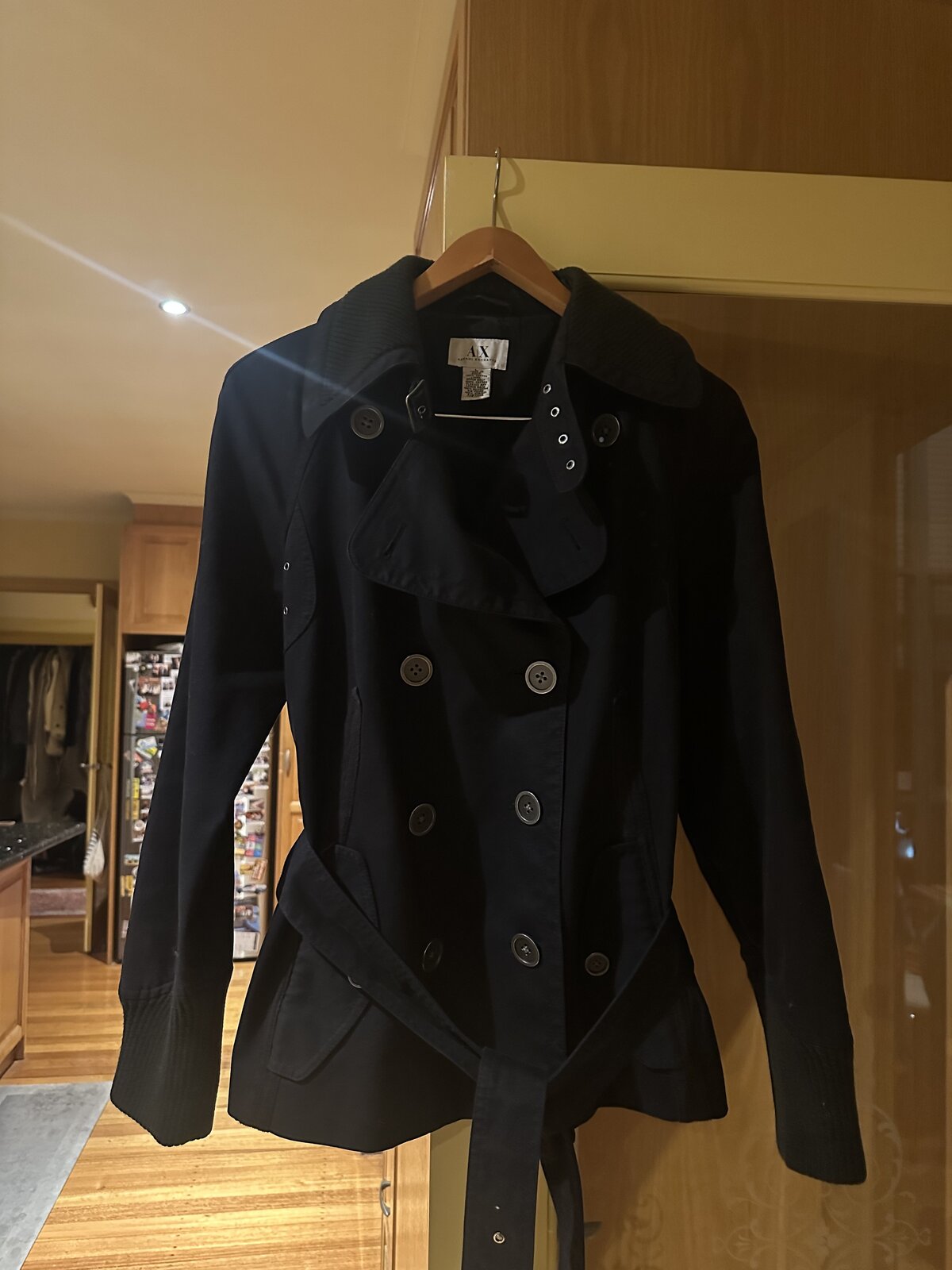 short black trench coat, L