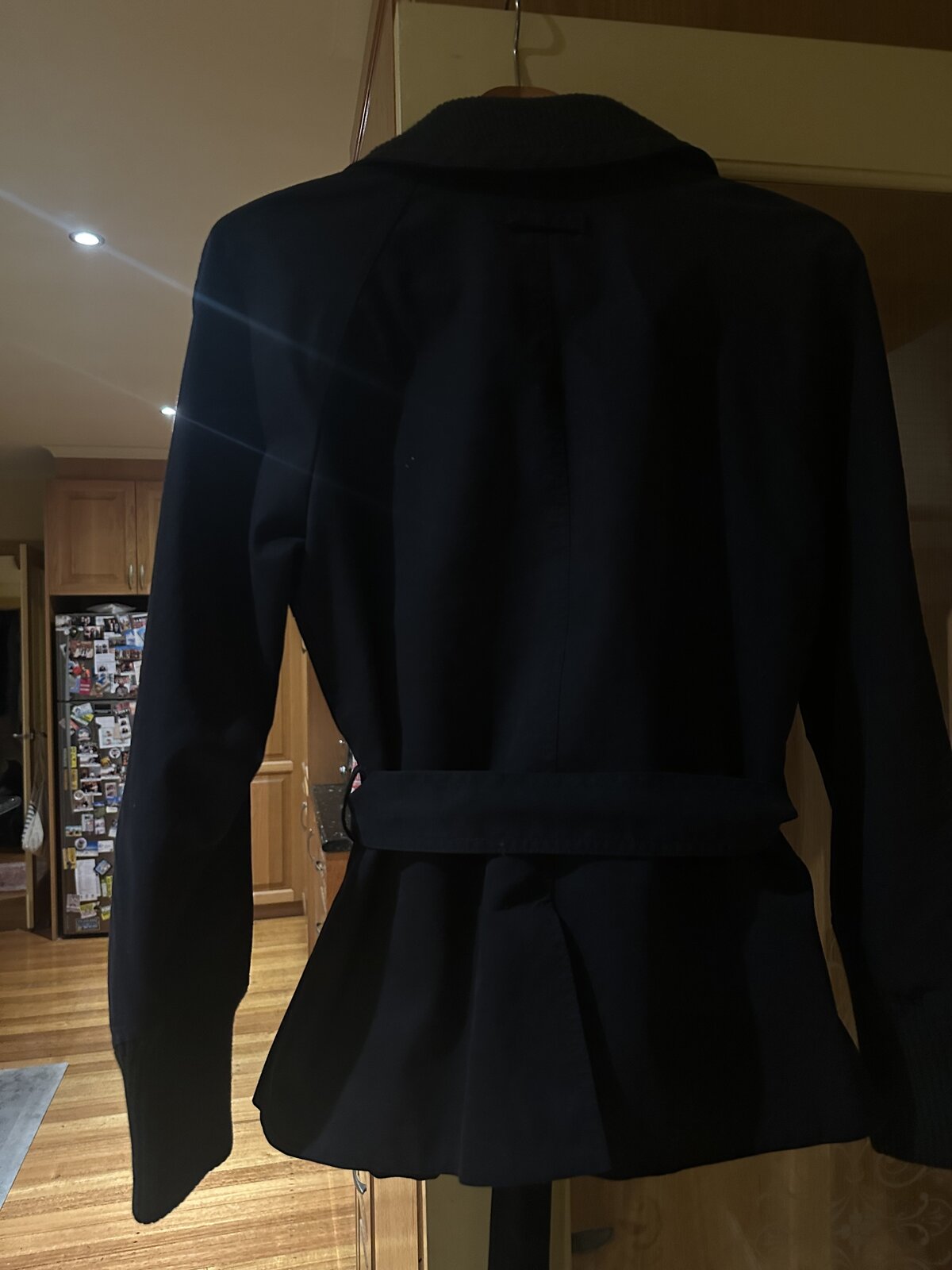short black trench coat, L
