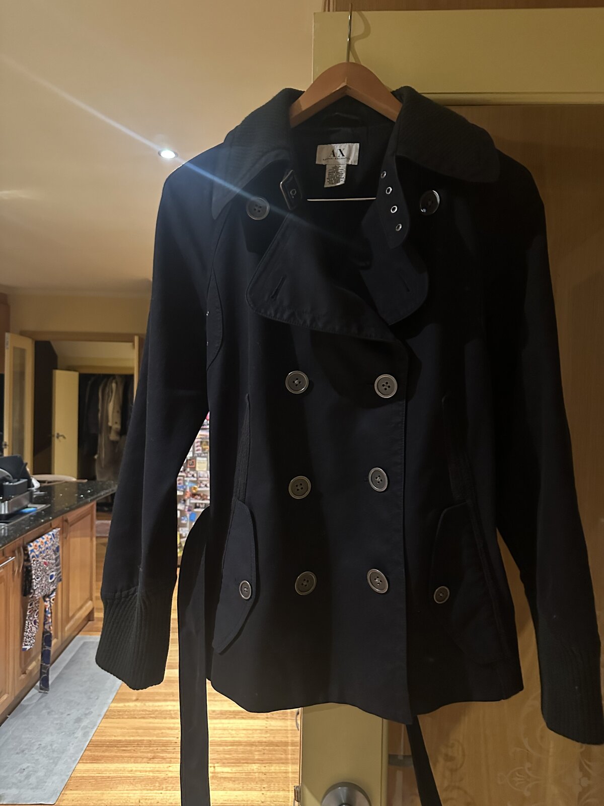 short black trench coat, L