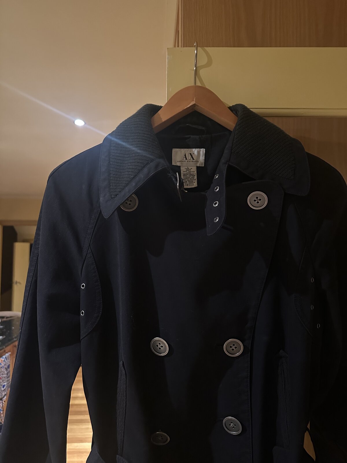 short black trench coat, L