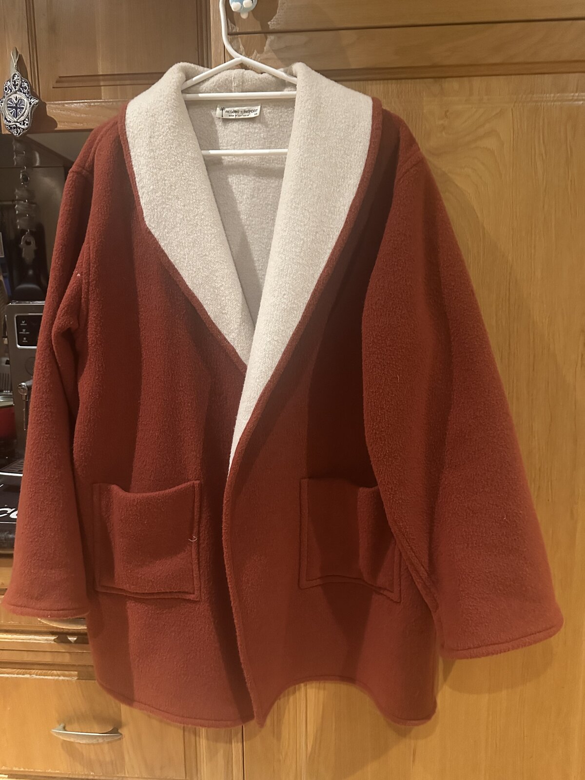 Soft, warm, synthetic/ wool, oversized coat size 16