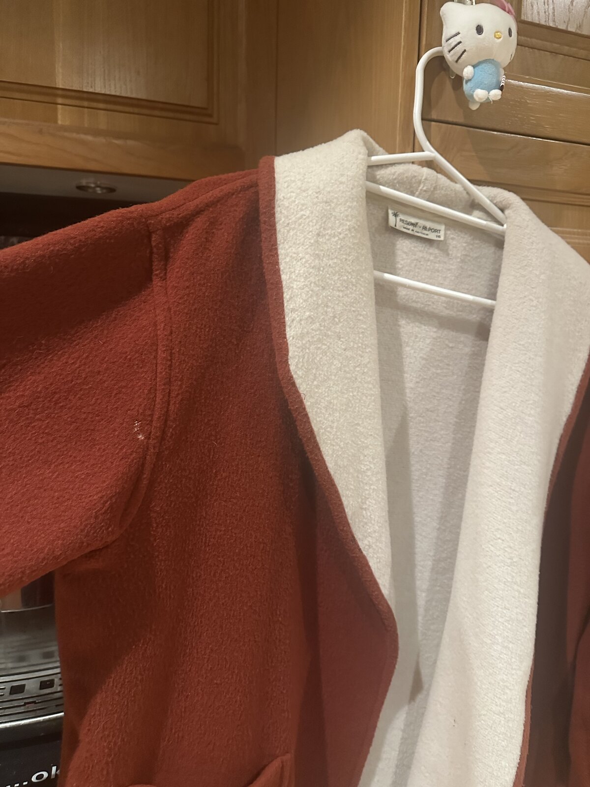 Soft, warm, synthetic/ wool, oversized coat size 16