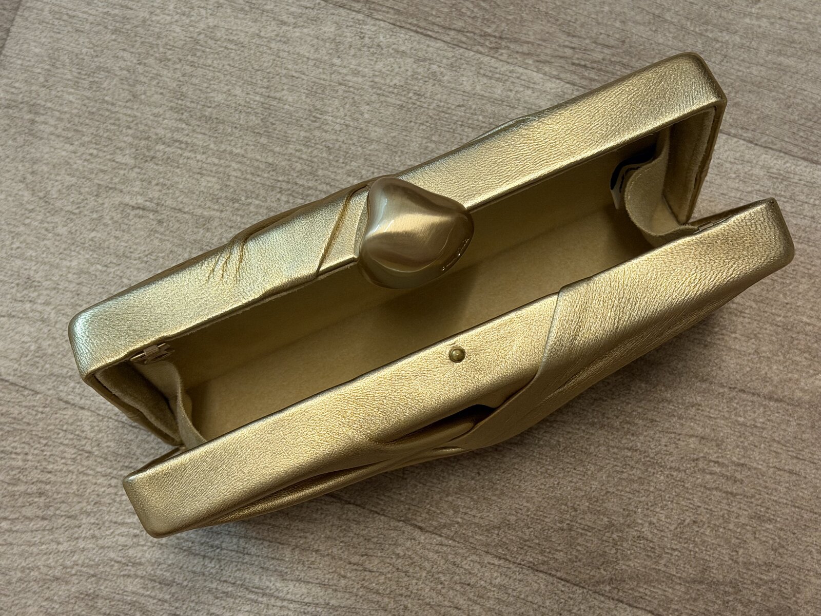 Cult Gaia Lisse Gold Leather Clutch