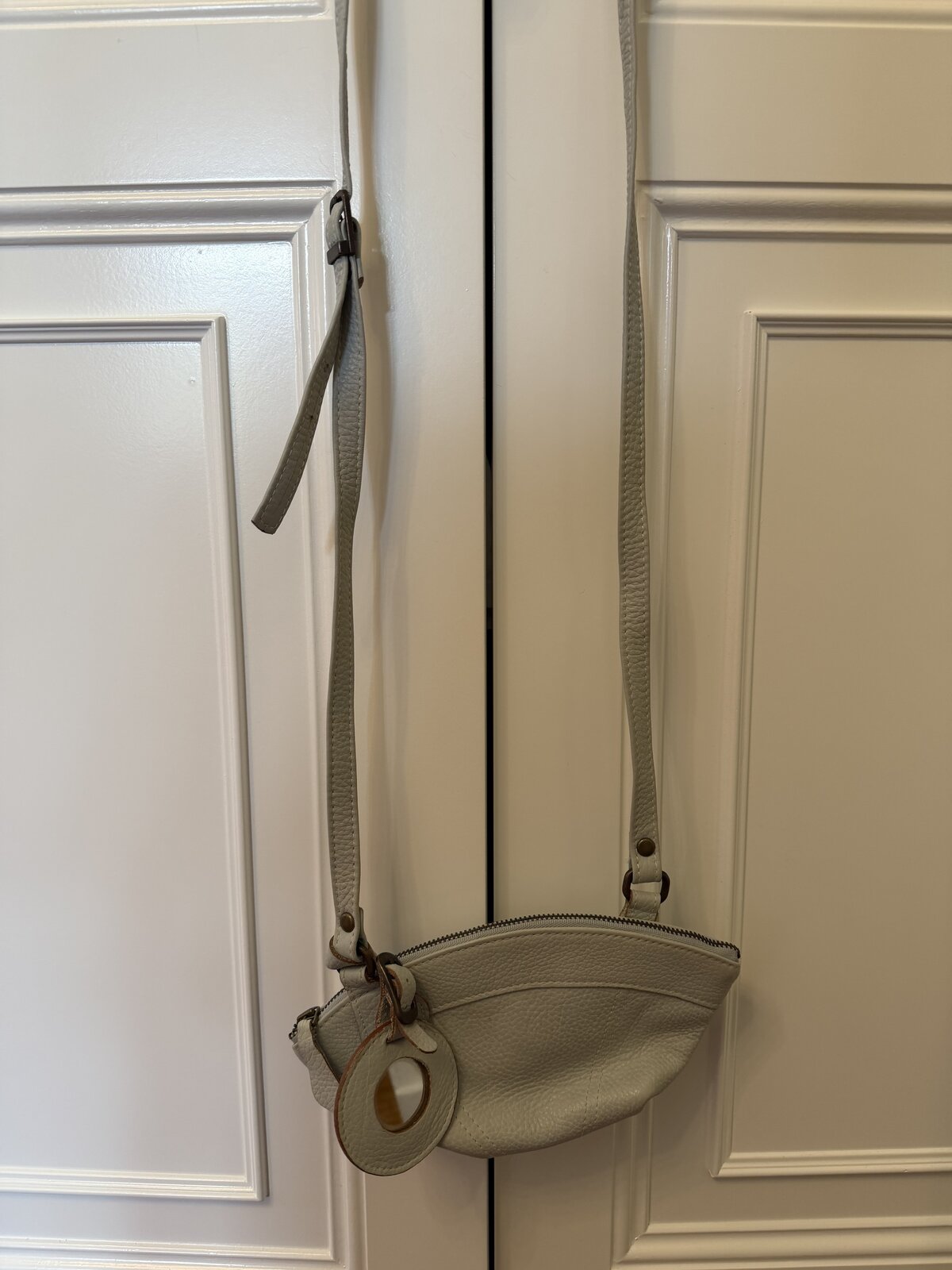 pale grey mini cross body bag
