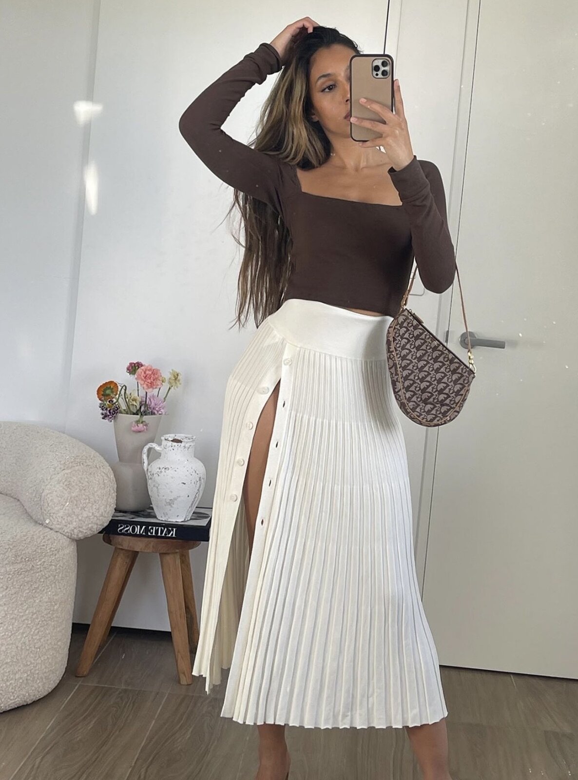  – Fall For You Pleated Midi Skirt | Size S | BNWOT