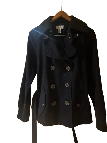 short black trench coat, L