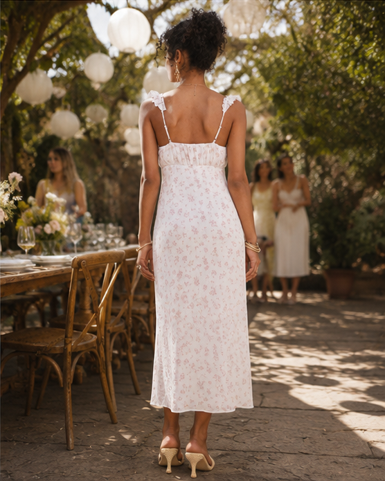 Pink Floral Frill Detail Maxi Dress – BNWT – Size L