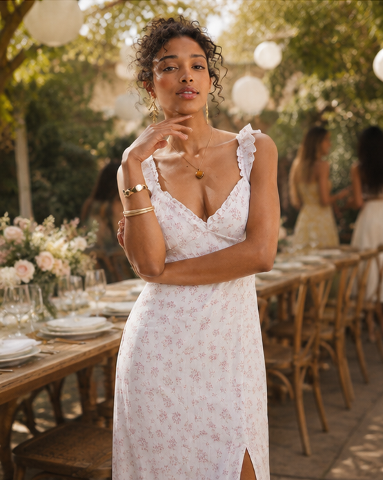 Pink Floral Frill Detail Maxi Dress – BNWT – Size L