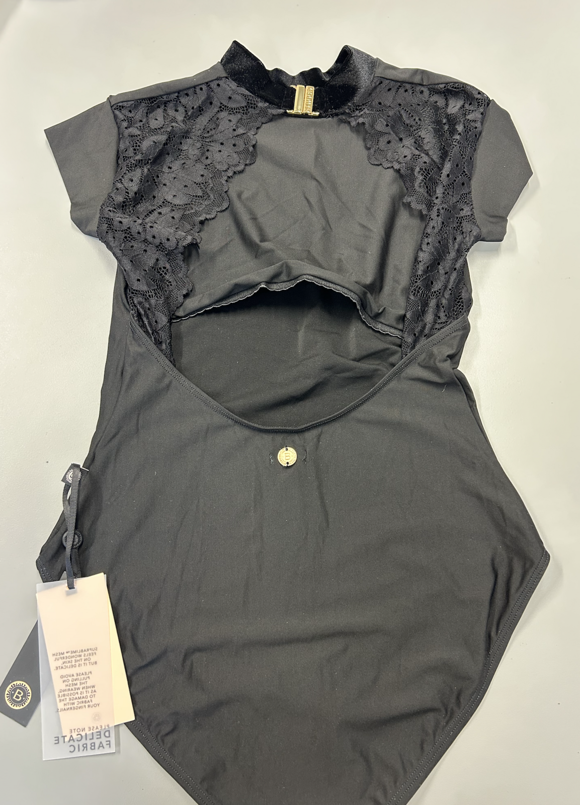 TATIANA CAP SLEEVE LEOTARD - OBSIDIAN LACE 