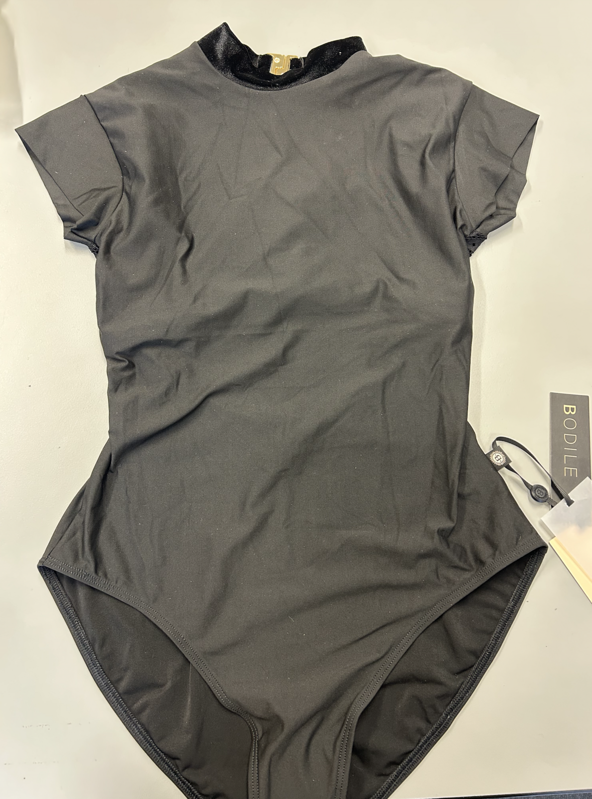 TATIANA CAP SLEEVE LEOTARD - OBSIDIAN LACE 