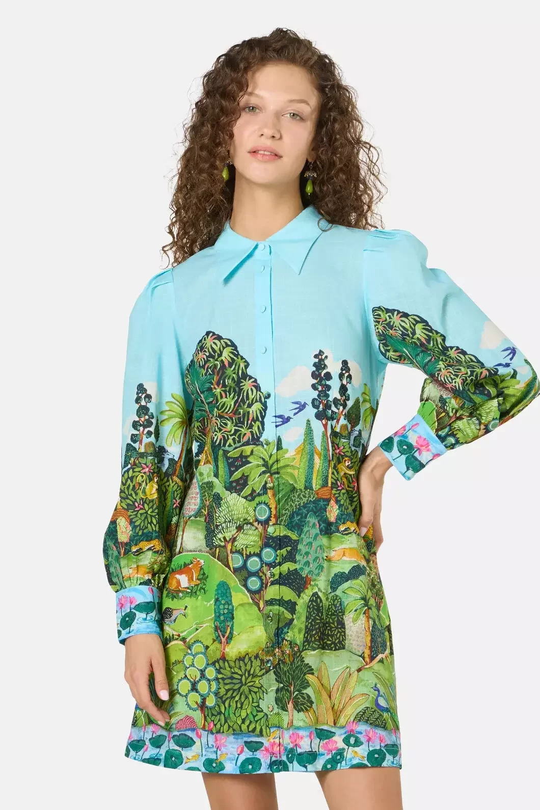 Royal Garden Shirt Dress