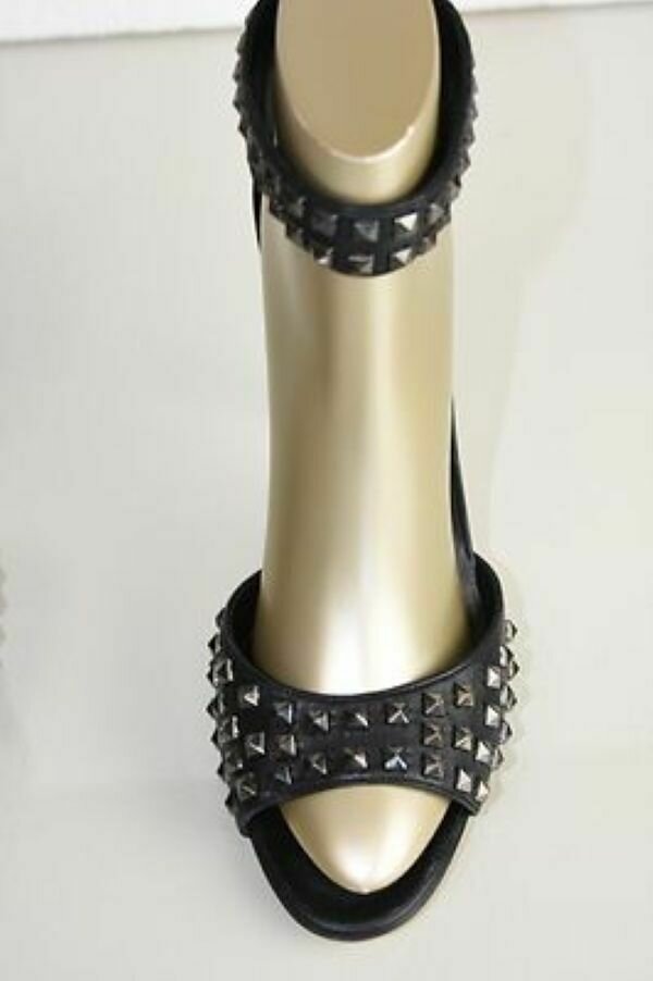 Black Studded Sandals Heels 37 (US 7)