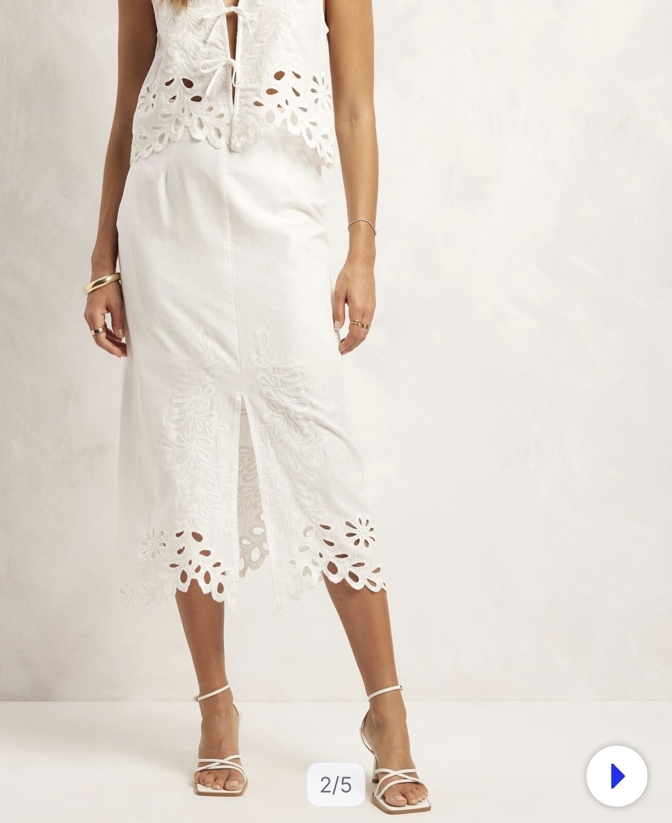 Organic Cotton Linen Blend Midi Skirt | Size AU 10 | BNWT