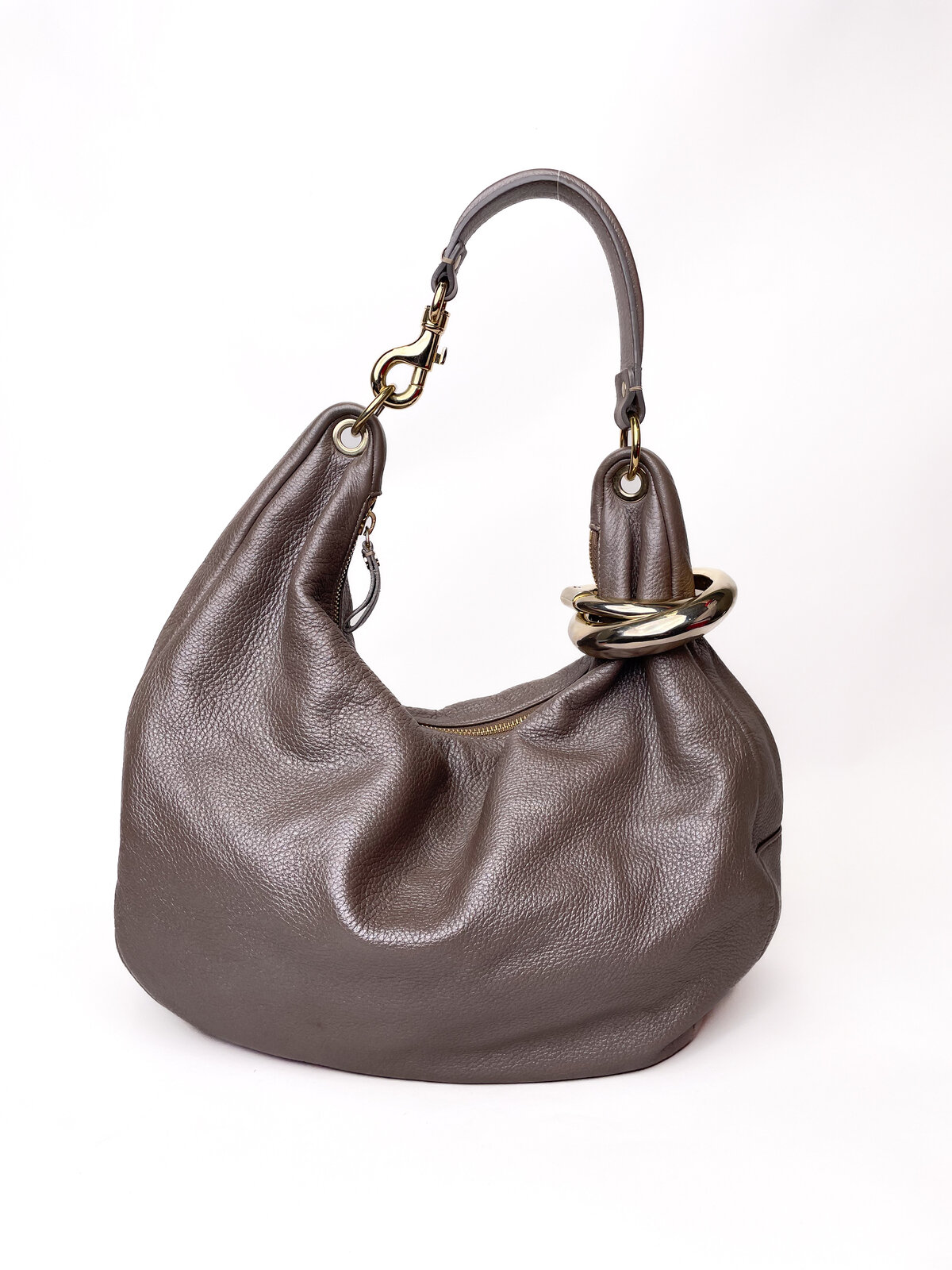 Metallic Grey/Brown Shoulder Bag
