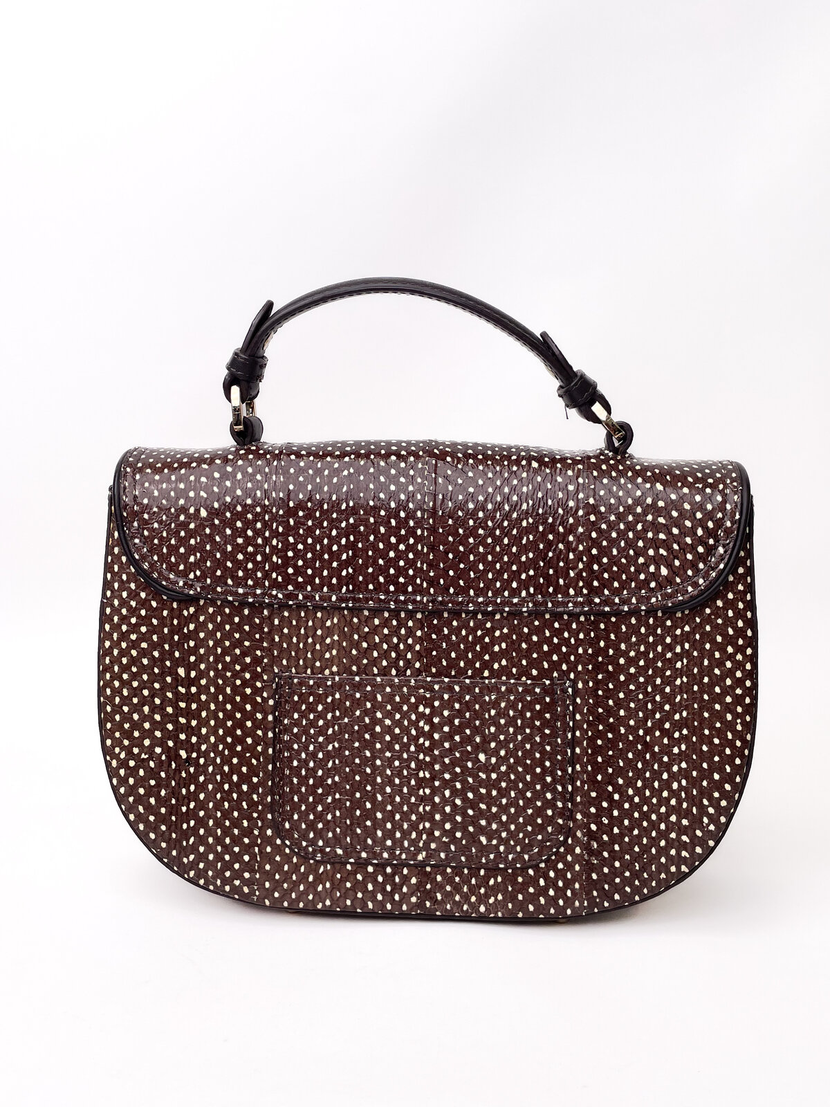 Aspinal Snakeskin Like Brown Cross Body Bag