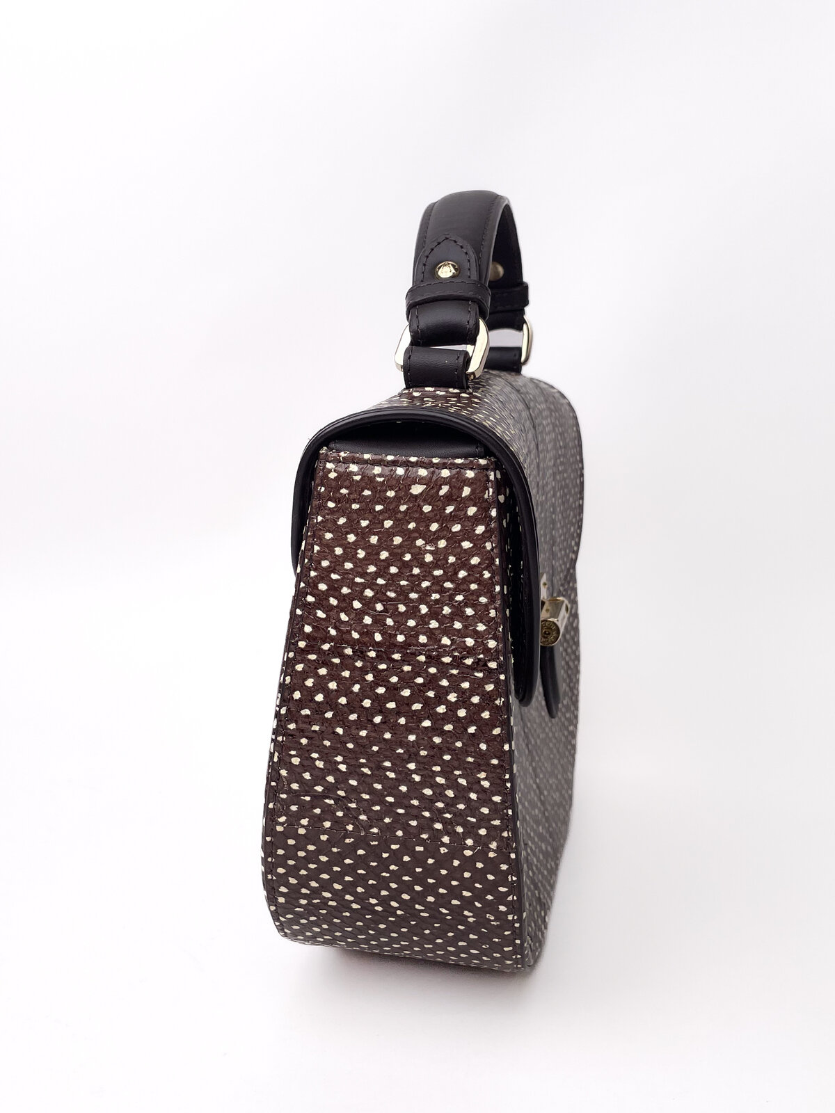 Aspinal Snakeskin Like Brown Cross Body Bag